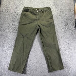 Stanley Pant Men's 36x30 Green Cotton Carpenter Straight Leg Workwear Technician